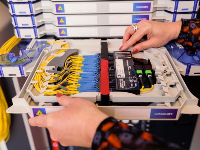 FACT shelf is a compact ODF for splice and patch