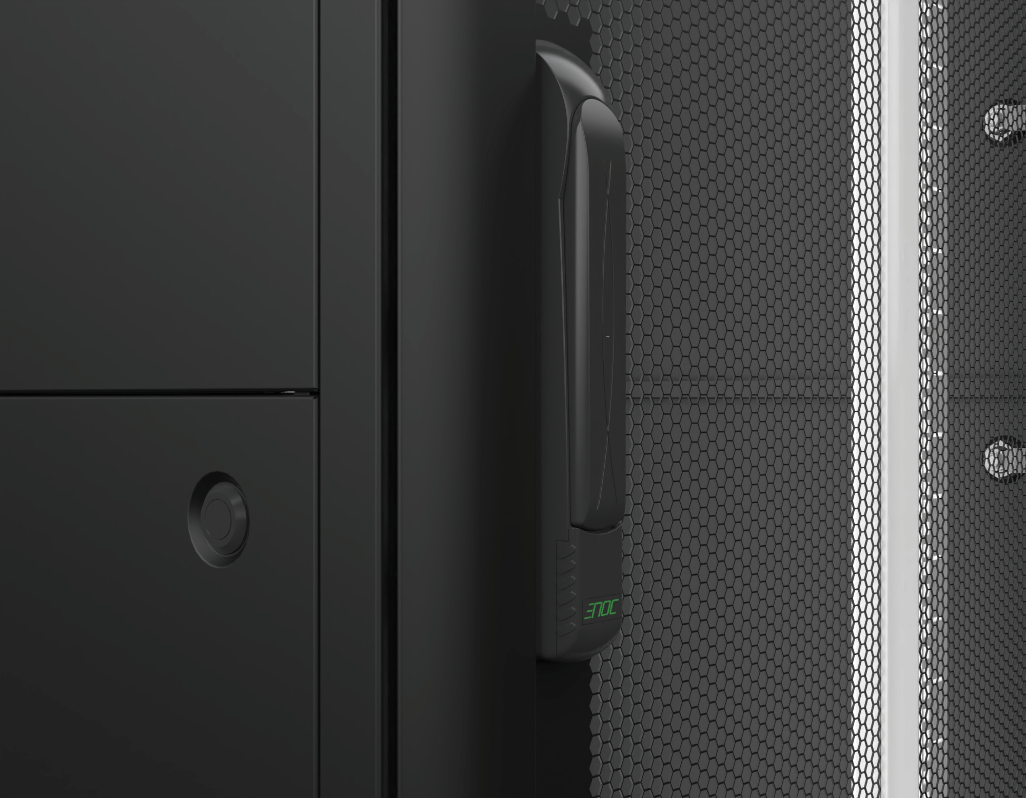 Enoc serverrack close-up picture of handle